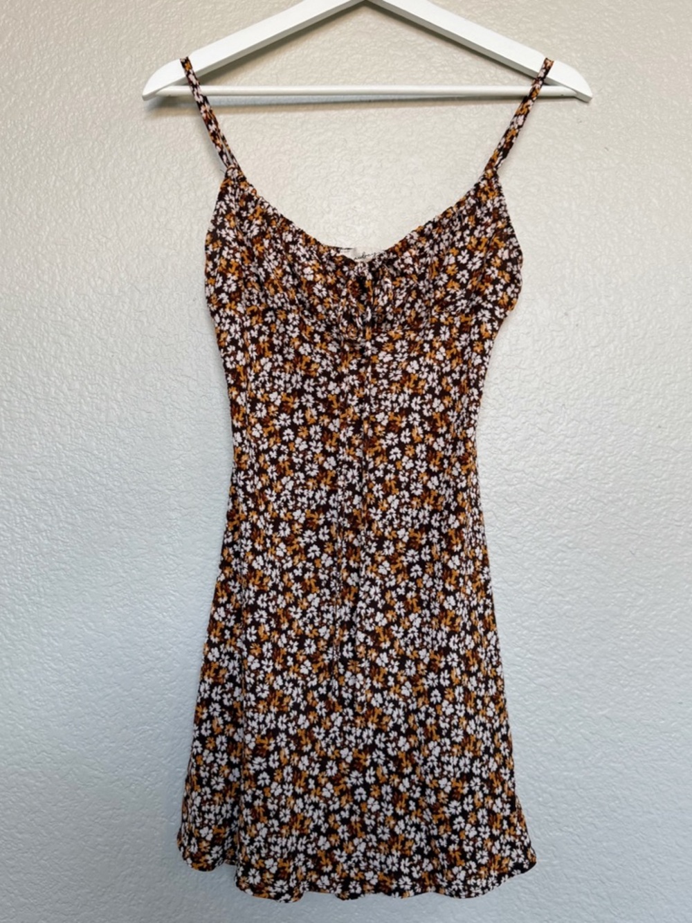 Nectar Clothing brown floral mini dress
